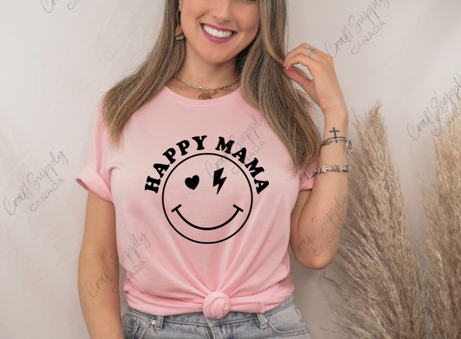 Screen Print - Happy Mama - Adult (see description for size and press info)