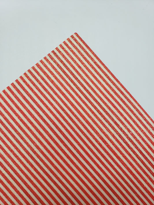 Red stripe fine glitter sheet