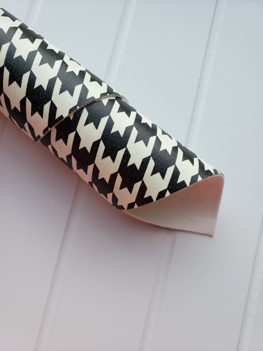 Houndstooth Glow in the dark soft faux leather