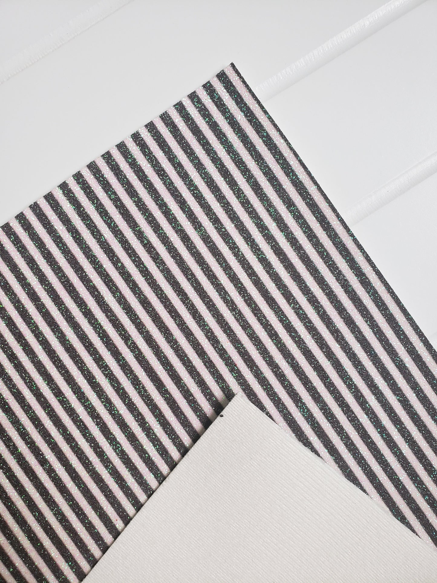 Stripe glitter fabric sheets (soft cotton backing)