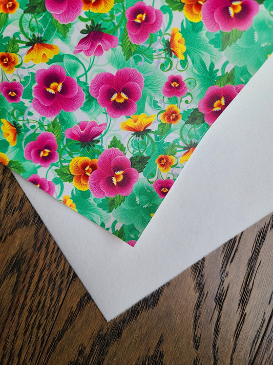 Pink/Green Floral Soft Print - soft back