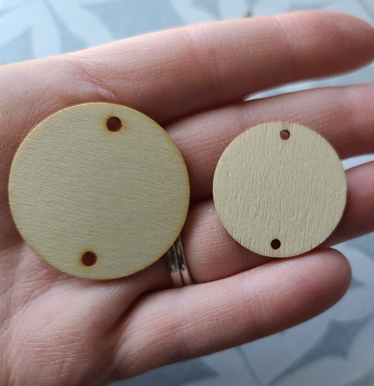 Unfinished Wood Circles (with holes)