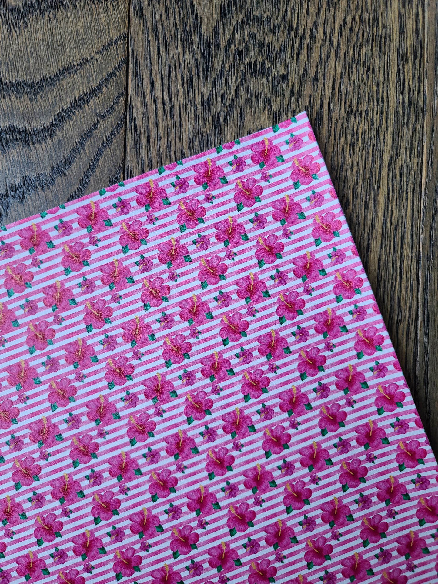 CUSTOM Pink Floral Soft Faux Leather Print