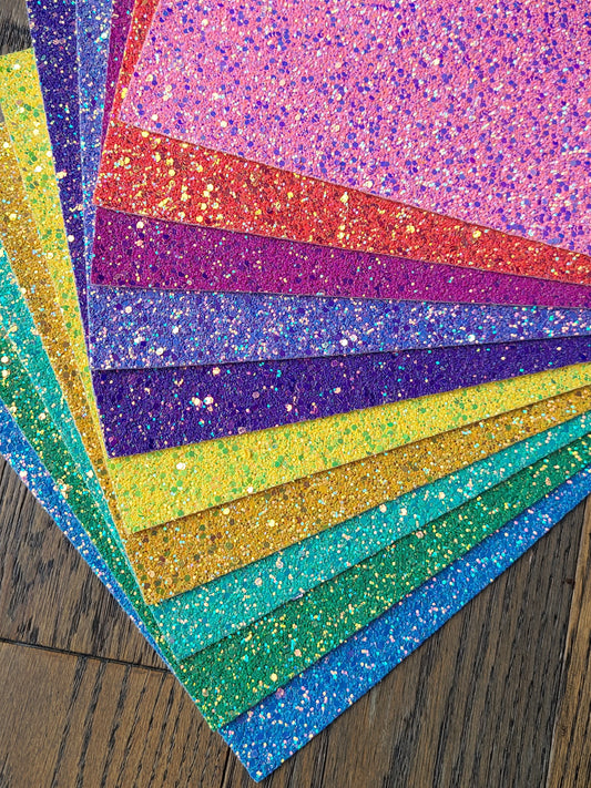 Premium Colour Box Chunky Glitter Fabric Sheets