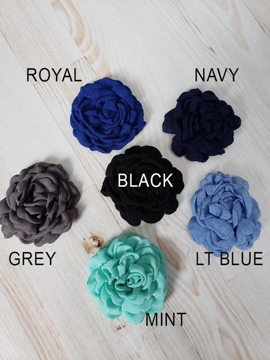 3.5" Fabric Flowers (see inside for a full list of colors)