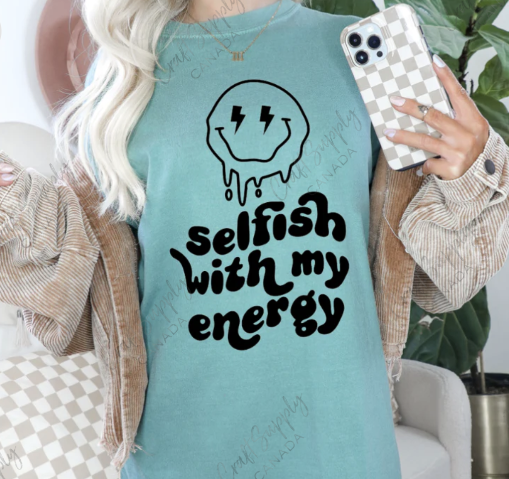 Screen Print- Selfish with my Energy (see description for size and press info)
