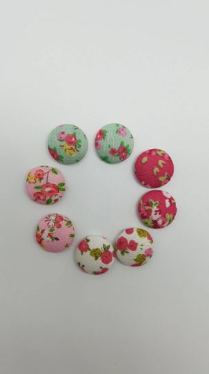 Floral Flat Back Buttons - set of 10