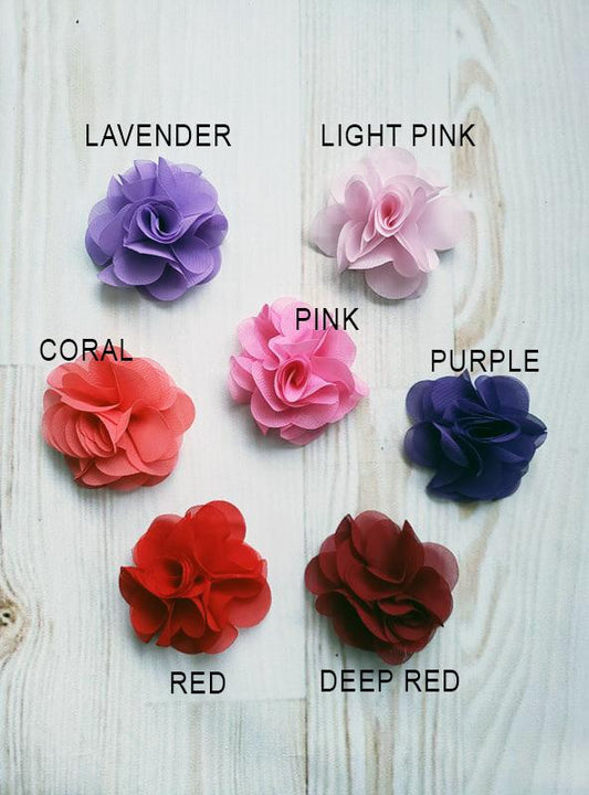Folded Rose Chiffon 2.25" (see inside for a variety of colors)