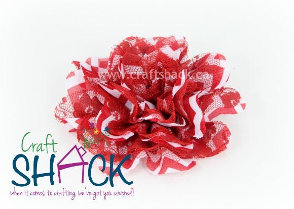 3.75" Printed Lace Chiffon Flowers